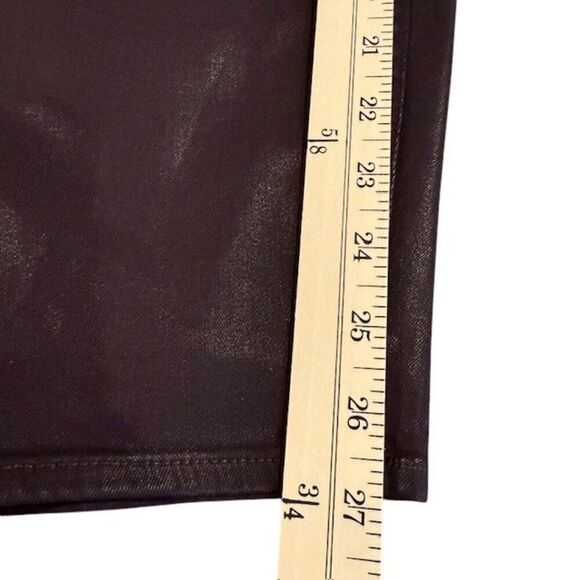 NWT 7 For All Mankind JEN 7 Ankle Skinny Brown Coated Leather Look Jeans Size 18 - Picture 12 of 13